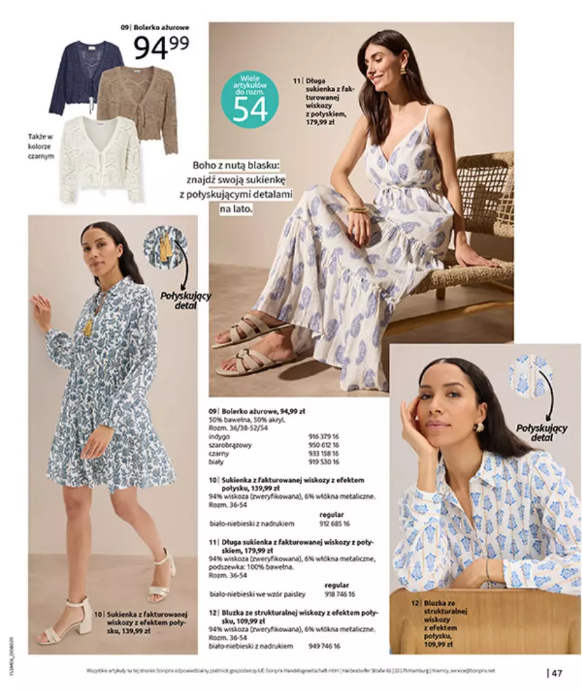 Gazetka promocyjna Bonprix - RELAKS NAD MORZEM - ważna 15.06 do 13.07.2026 - strona 49 - produkty: Fa, HP, Sukienka, Tera