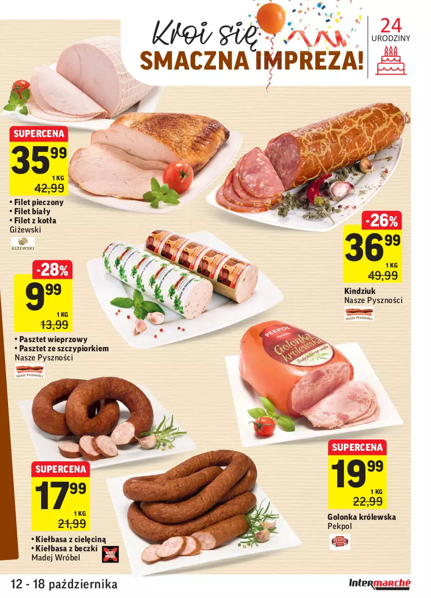 Gazetka promocyjna Intermarche - Gazetka promocyjna - ważna 12.10 do 18.10.2021 - strona 15 - produkty: Kiełbasa, Kindziuk, Madej Wróbel, Pasztet, Pekpol, Piec