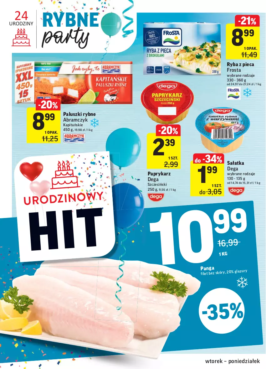 Gazetka promocyjna Intermarche - Gazetka promocyjna - ważna 12.10 do 18.10.2021 - strona 26 - produkty: Dega, Frosta, Paluszki rybne, Panga, Papryka, Paprykarz, Piec, Ryba, Sałat, Sałatka