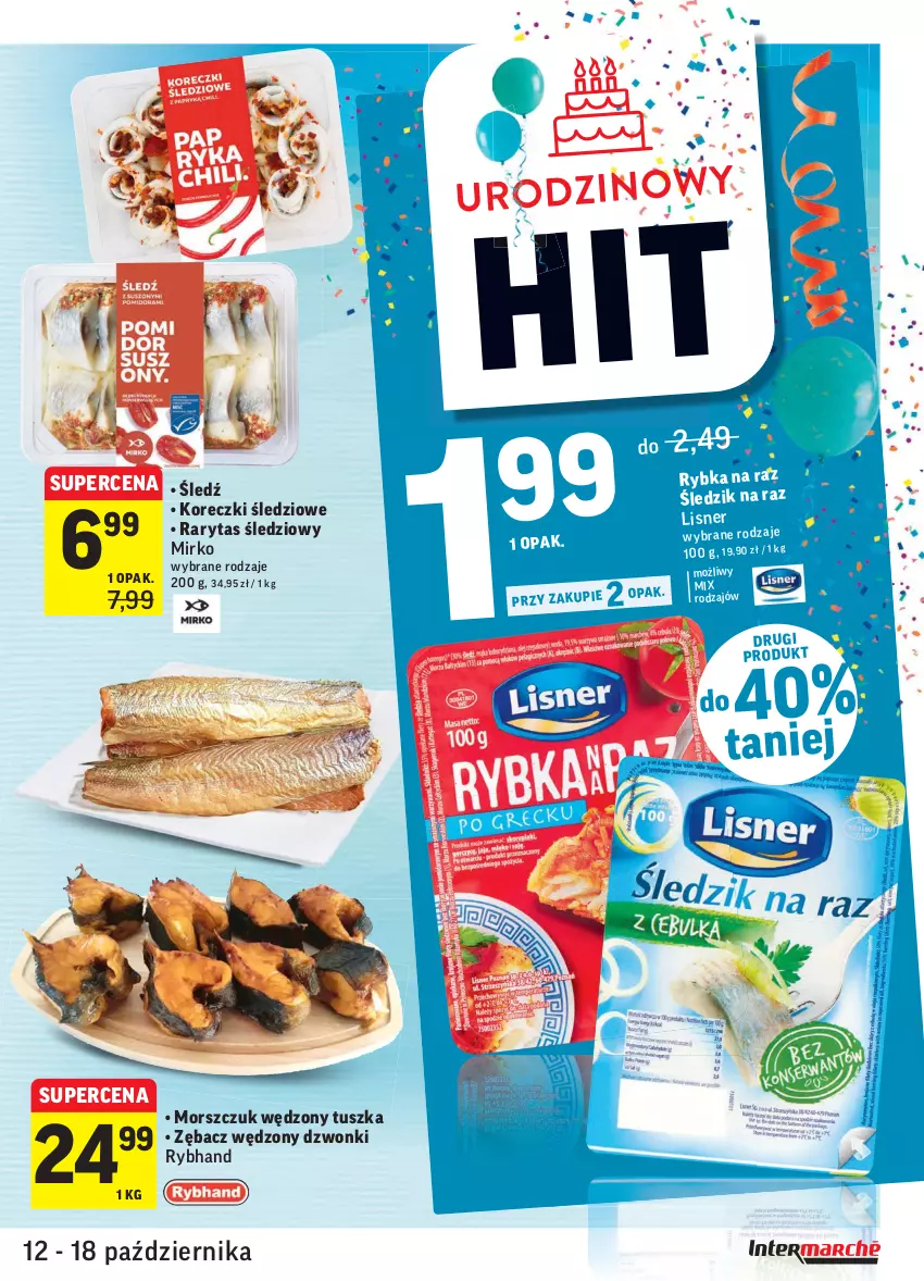 Gazetka promocyjna Intermarche - Gazetka promocyjna - ważna 12.10 do 18.10.2021 - strona 27 - produkty: Koreczki śledziowe, Lisner, Tusz