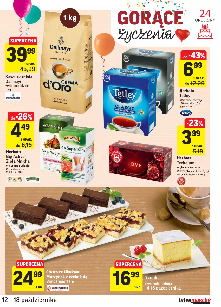 Gazetka promocyjna Intermarche - Gazetka promocyjna - ważna 12.10 do 18.10.2021 - strona 31 - produkty: Dallmayr, Herbata, Kawa, Kawa ziarnista, Murzynek, Ser, Teekanne, Tetley