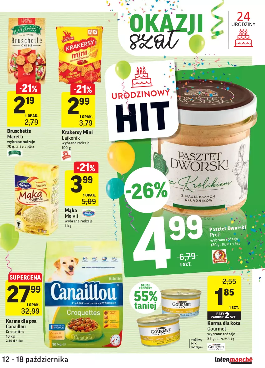 Gazetka promocyjna Intermarche - Gazetka promocyjna - ważna 12.10 do 18.10.2021 - strona 35 - produkty: Bruschette, Canaillou, Krakersy, Lajkonik, Mąka, Melvit, Pasztet