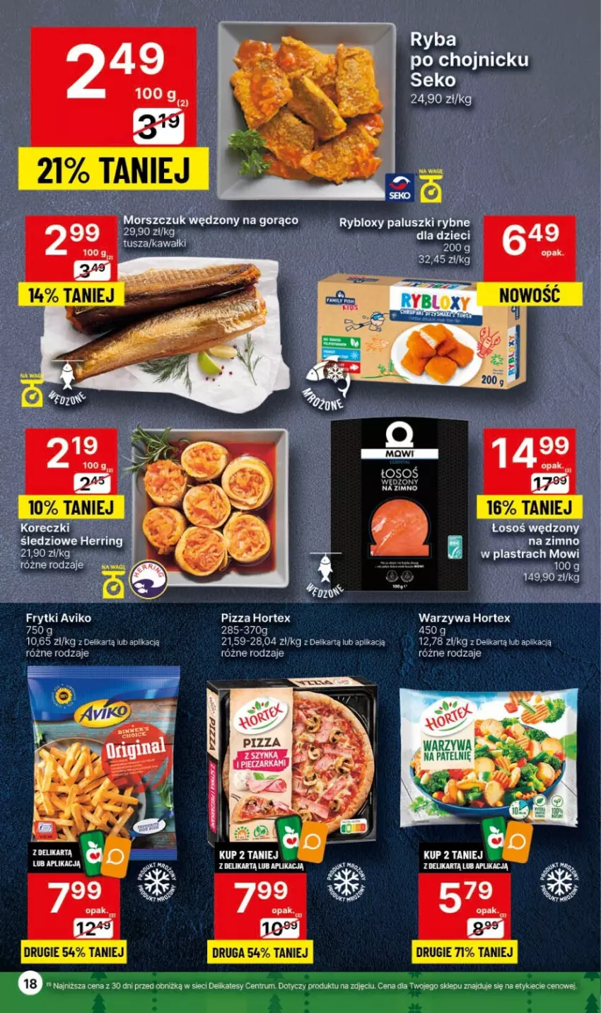 Gazetka promocyjna Delikatesy Centrum - Gazetka DC45 czw-sr - ważna 16.11 do 22.11.2023 - strona 18 - produkty: Hortex, Paluszki rybne, SEKO, Warzywa