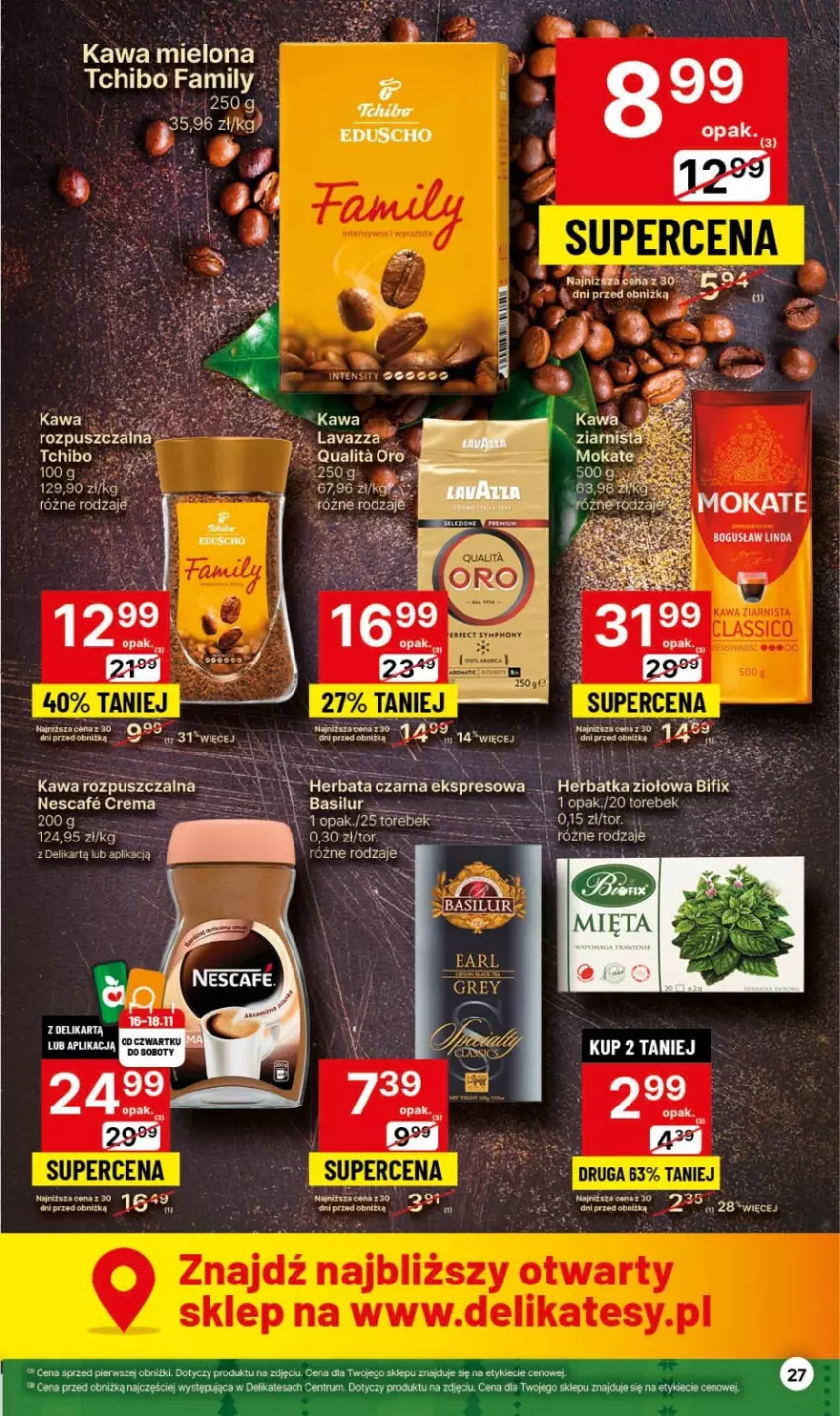 Gazetka promocyjna Delikatesy Centrum - Gazetka DC45 czw-sr - ważna 16.11 do 22.11.2023 - strona 27 - produkty: Kawa, Kawa mielona, Lavazza, Rum, Tchibo