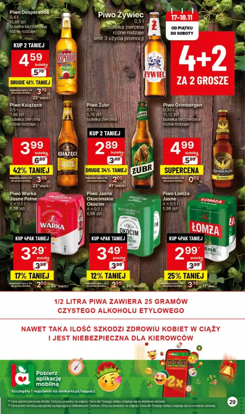 Gazetka promocyjna Delikatesy Centrum - Gazetka DC45 czw-sr - ważna 16.11 do 22.11.2023 - strona 29 - produkty: Gin, Gra, Koc, Książęce, Okocim, Piec, Piwa, Piwo, Piwo jasne, Rum, Warka