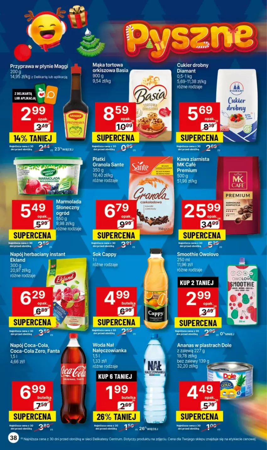 Gazetka promocyjna Delikatesy Centrum - Gazetka DC45 czw-sr - ważna 16.11 do 22.11.2023 - strona 38 - produkty: Basia, Coca-Cola, Cukier, Diamant, Fa, Fanta, Gra, Granola, Kawa, Kawa ziarnista, Maggi, Mąka, Napój, Przyprawa w płynie, Rum