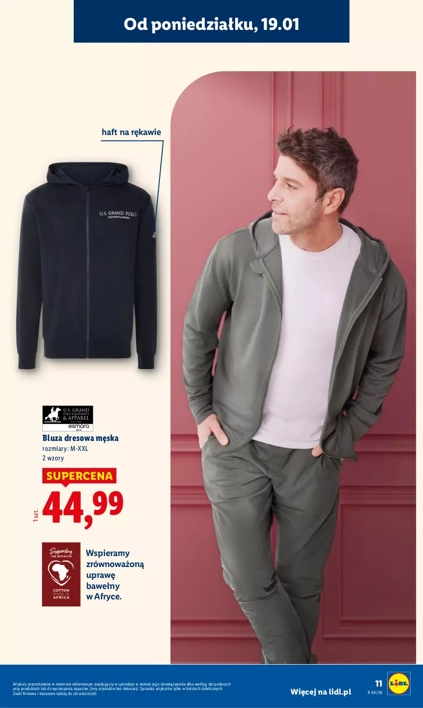 Gazetka promocyjna Lidl - GAZETKA - ważna 19.01 do 25.01.2026 - strona 11 - produkty: Bluza, Bluza dresowa, Dres