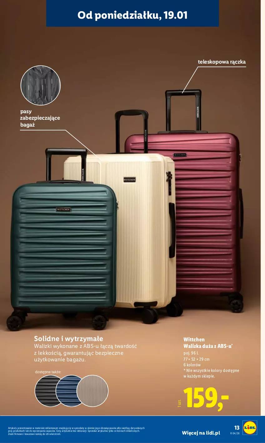 Gazetka promocyjna Lidl - GAZETKA - ważna 19.01 do 25.01.2026 - strona 13 - produkty: Piec, Teleskop, Walizka, Wittchen