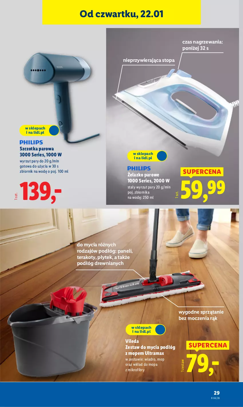 Gazetka promocyjna Lidl - GAZETKA - ważna 19.01 do 25.01.2026 - strona 33 - produkty: Mop, Rama, Ser, Sprzątanie, Szczotka, Tera, Top, Vileda, Wiadro, Wkład do mopa