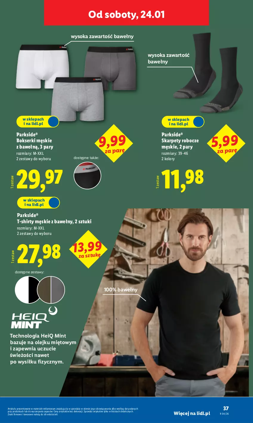 Gazetka promocyjna Lidl - GAZETKA - ważna 19.01 do 25.01.2026 - strona 41 - produkty: Bokserki, Karp, Olej, Parkside, Ser, Sok, T-shirt