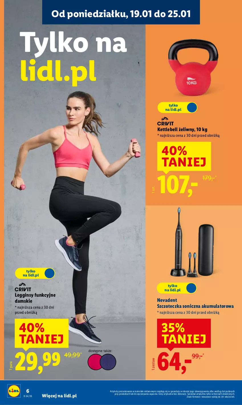 Gazetka promocyjna Lidl - GAZETKA - ważna 19.01 do 25.01.2026 - strona 6 - produkty: Akumulator, Bell, Gin, Legginsy, Szczoteczka, Szczoteczka soniczna