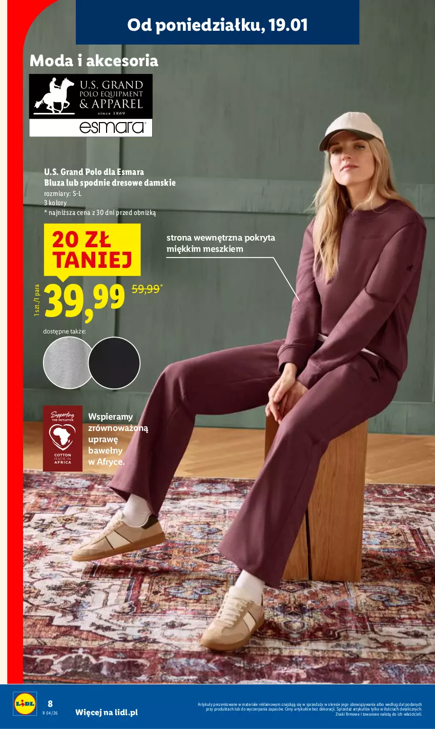 Gazetka promocyjna Lidl - GAZETKA - ważna 19.01 do 25.01.2026 - strona 8 - produkty: Bluza, Dres, Gra, Moda, Spodnie, Spodnie dresowe