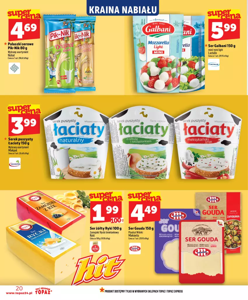 Gazetka promocyjna Topaz - Gazetka - ważna 16.07 do 22.07.2026 - strona 20 - produkty: Gouda, Mleko, Mlekovita, Ser, Serek, Top