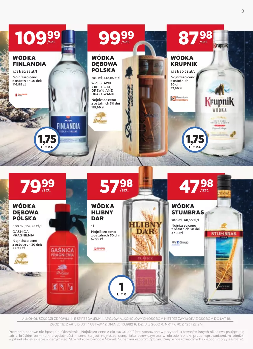 Gazetka promocyjna Stokrotka - W dobrym smaku! - ważna 04.12.2025 do 07.01.2026 - strona 2 - produkty: Finlandia, Gaśnica, Krupnik, Optima, Wódka