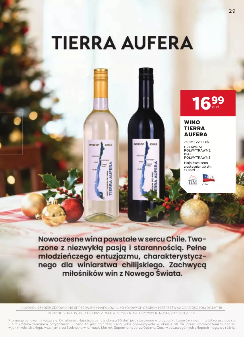 Gazetka promocyjna Stokrotka - W dobrym smaku! - ważna 04.12.2025 do 07.01.2026 - strona 29 - produkty: Optima, Wino