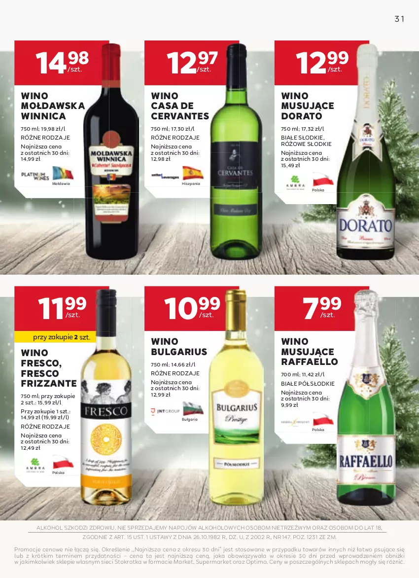Gazetka promocyjna Stokrotka - W dobrym smaku! - ważna 04.12.2025 do 07.01.2026 - strona 31 - produkty: Fa, Fresco, LG, Mus, Optima, Raffaello, Wino, Wino musujące