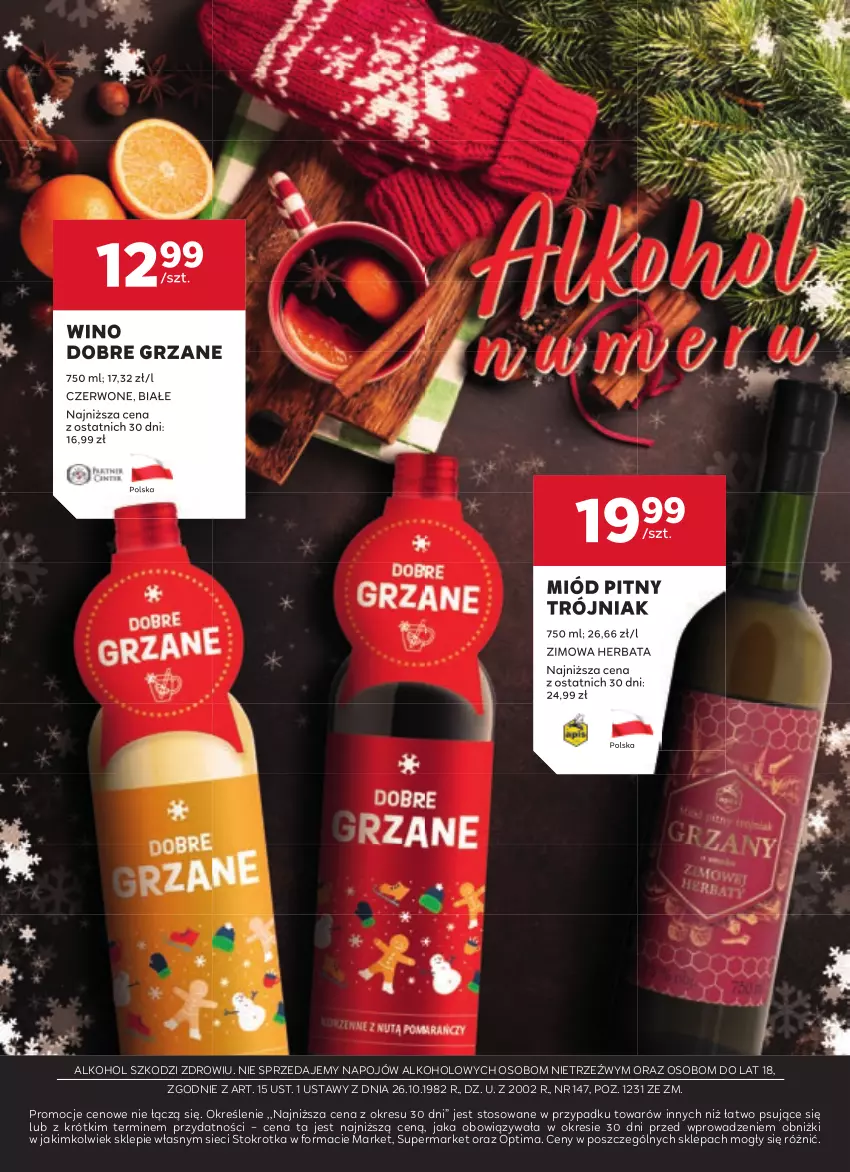 Gazetka promocyjna Stokrotka - W dobrym smaku! - ważna 04.12.2025 do 07.01.2026 - strona 33 - produkty: Herbata, Miód, Miód pitny, Optima, Wino