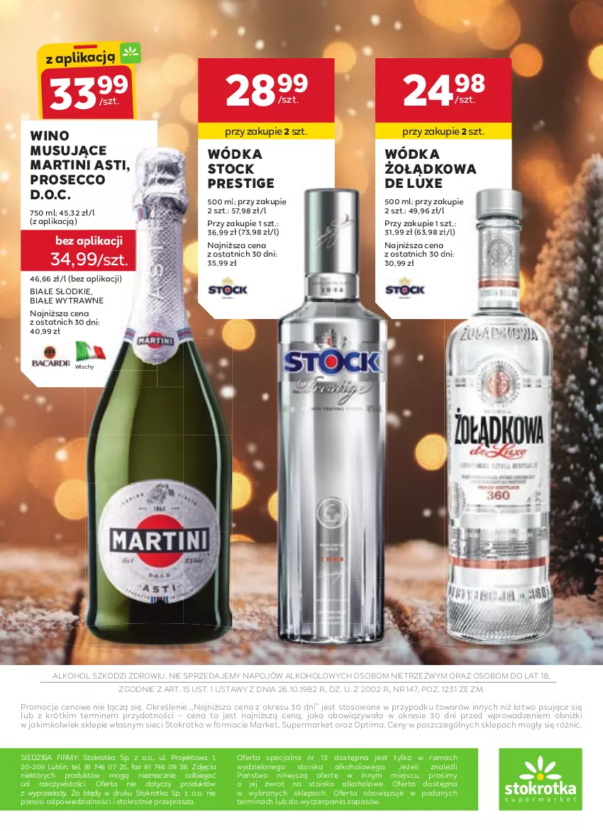 Gazetka promocyjna Stokrotka - W dobrym smaku! - ważna 04.12.2025 do 07.01.2026 - strona 34 - produkty: Fa, Martini, Mus, Optima, Prosecco, Rama, Stock, Wino, Wino musujące, Wódka