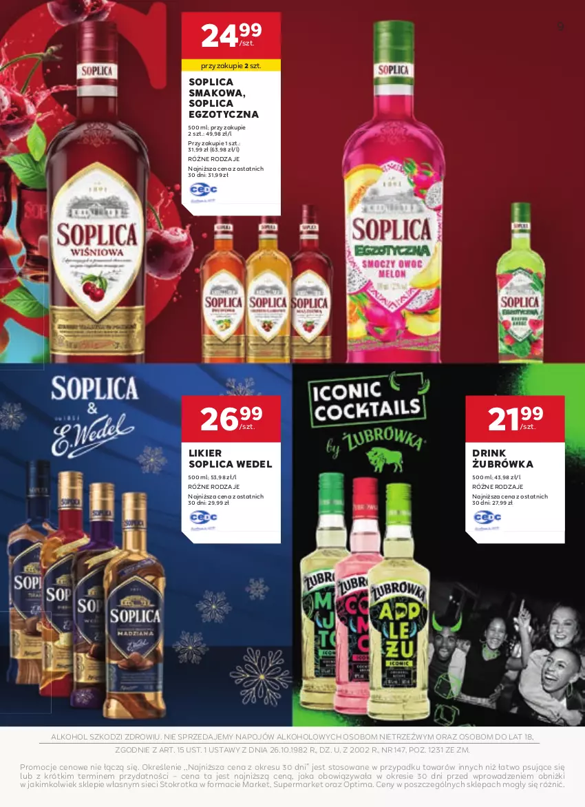 Gazetka promocyjna Stokrotka - W dobrym smaku! - ważna 04.12.2025 do 07.01.2026 - strona 9 - produkty: Likier, Optima, Soplica