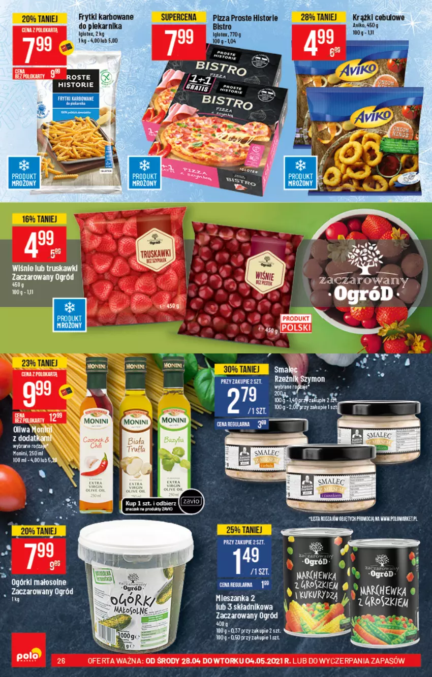 Gazetka promocyjna PoloMarket - Gazetka promocyjna - ważna 28.04 do 04.05.2021 - strona 26 - produkty: Fa, Frytki, Krążki cebulowe, LG, Monini, Piekarnik, Pizza, Truskawki