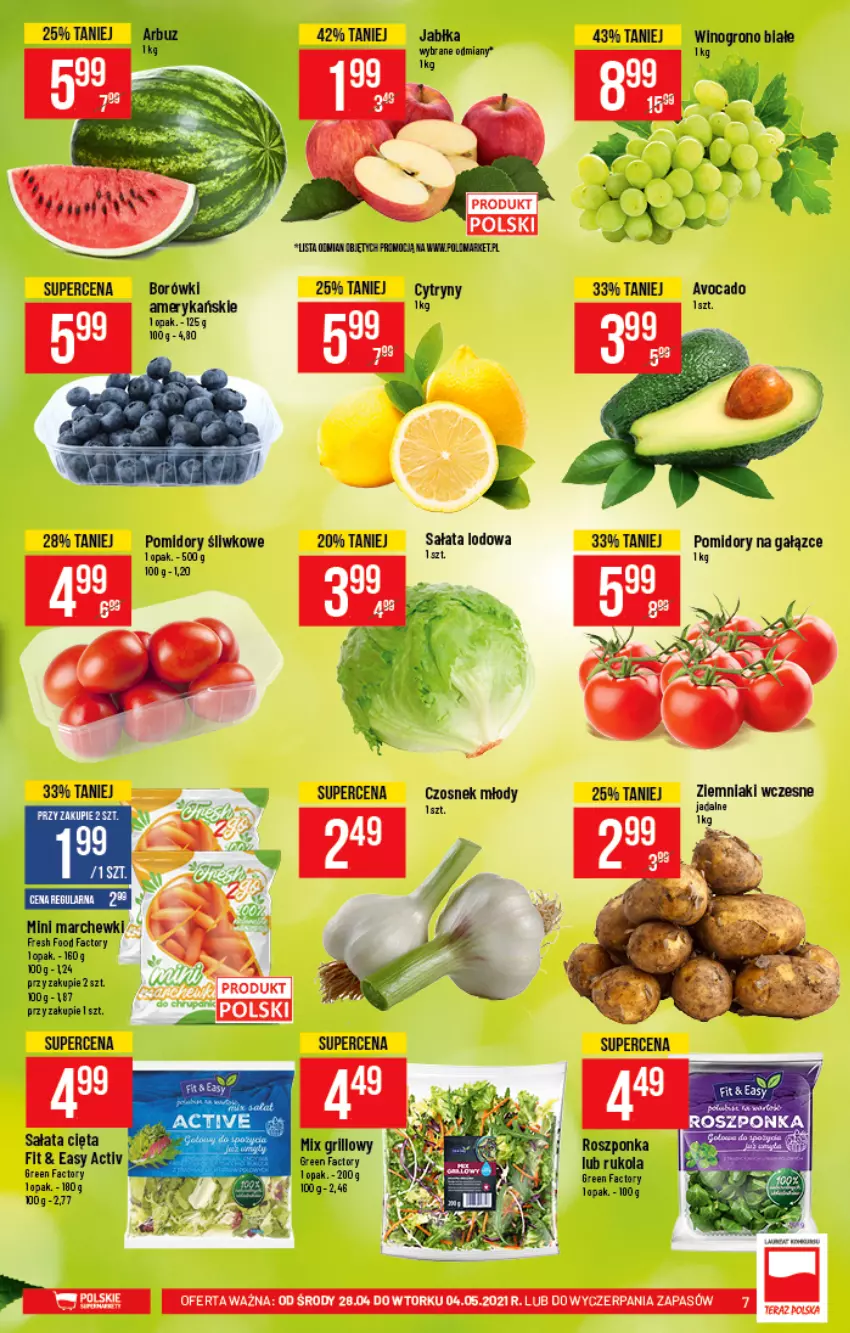 Gazetka promocyjna PoloMarket - Gazetka promocyjna - ważna 28.04 do 04.05.2021 - strona 7 - produkty: Avocado, Cytryny, Czosnek, Fa, Pomidory, Sałat