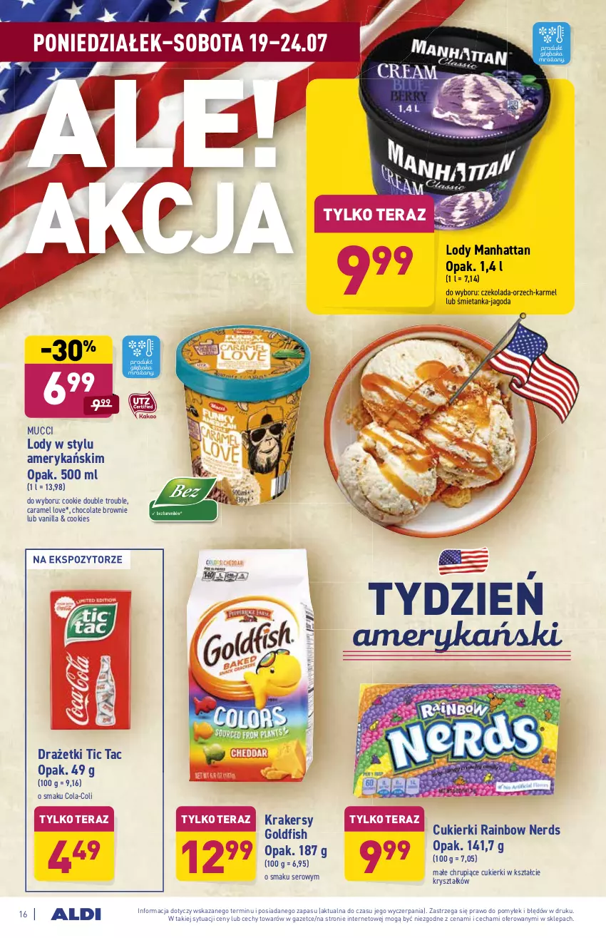 Gazetka promocyjna Aldi - ważna 19.07 do 24.07.2021 - strona 16 - produkty: Brownie, Cukier, Cukierki, Czekolada, Krakersy, Lody, Ser, Tera