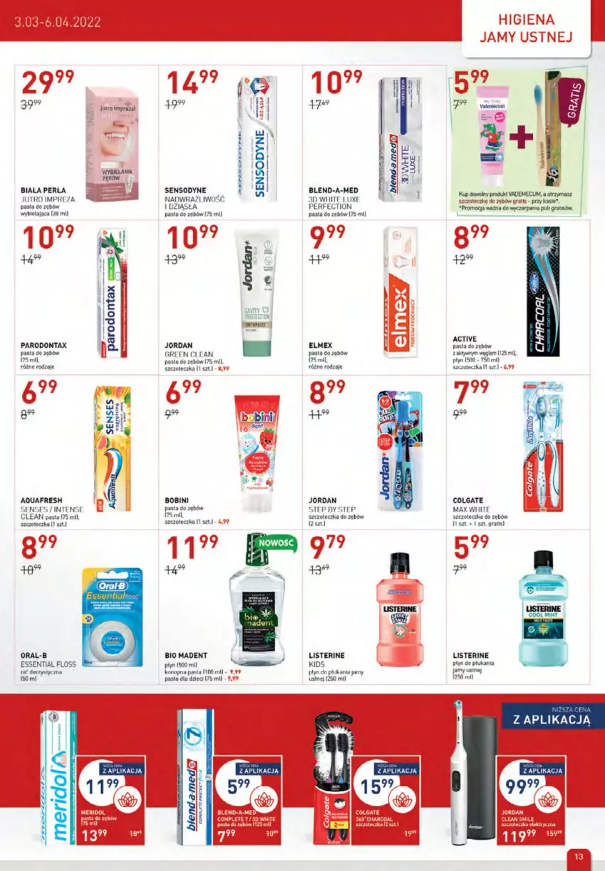 Gazetka promocyjna Drogerie Jawa - ważna 04.03 do 17.03.2022 - strona 13 - produkty: Aquafresh, Blend-a-Med, Colgate, Dzieci, Elmex, Fa, Figi, Gra, Higiena jamy ustnej, LG, Listerine, Nić dentystyczna, Parodontax, Pasta do zębów, Perła, Płyn do płukania, Senses, Sensodyne, Szczoteczka, Szczoteczka do zębów