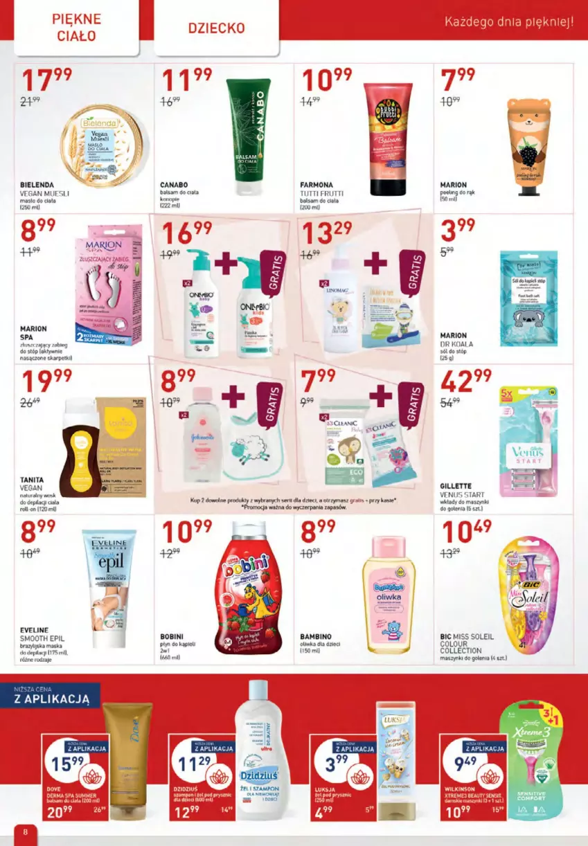 Gazetka promocyjna Drogerie Jawa - ważna 04.03 do 17.03.2022 - strona 8 - produkty: Balsam do ciała, BIC, Bielenda, Bols, Cif, Dzieci, Eveline, Fa, Gillette, Gra, Karp, Luksja, Maska, Masło, Masło do ciała, Oliwka dla dzieci, Peeling, Peeling do rąk, Ser, Skarpetki, Szampon