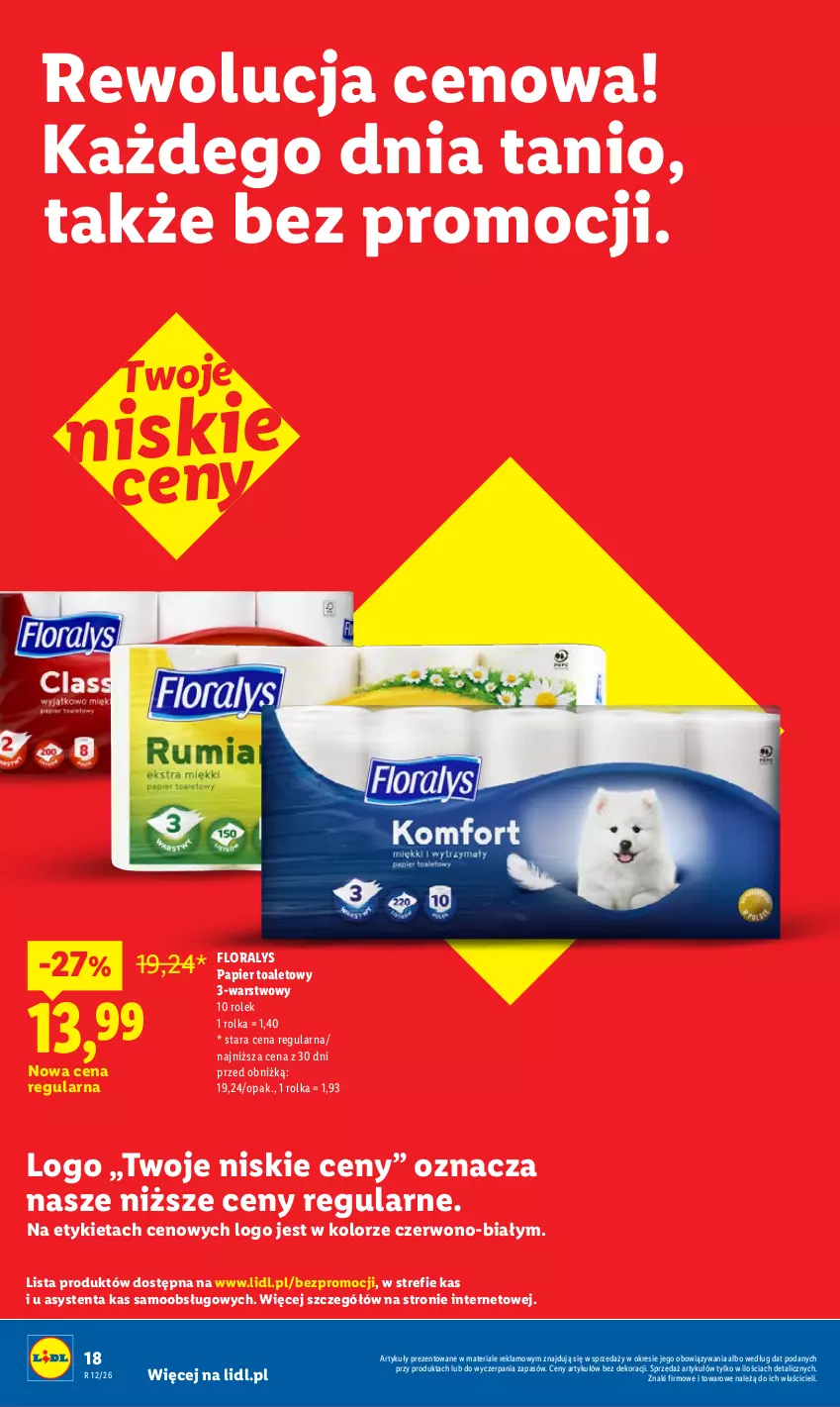 Gazetka promocyjna Lidl - Rewolucja cenowa! - ważna 09.05 do 31.05.2026 - strona 18 - produkty: Flora, Papier, Papier toaletowy