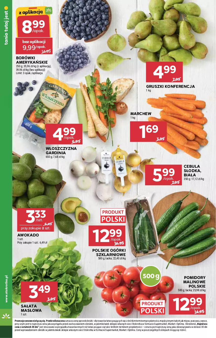 Gazetka promocyjna Stokrotka - Supermarket - ważna 15.01 do 21.01.2026 - strona 6 - produkty: Cebula, Gruszki, Masło, Mięso, Optima, Owoce, Pomidory, Sałat, Sałata masłowa, Warzywa