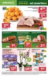 Gazetka promocyjna Stokrotka - Supermarket - Gazetka - ważna od 21.01 do 21.01.2026 - strona 1 - produkty: Kurczak, Mandarynki, Warzywa, Sok, Szynka farmerska, Cukier, Duda, Szynka, Optima, Storczyk, Mleczko, Farm Milk, Czekolada, Owoce, Cukierki, Masło, Mięso, Milka, Fa