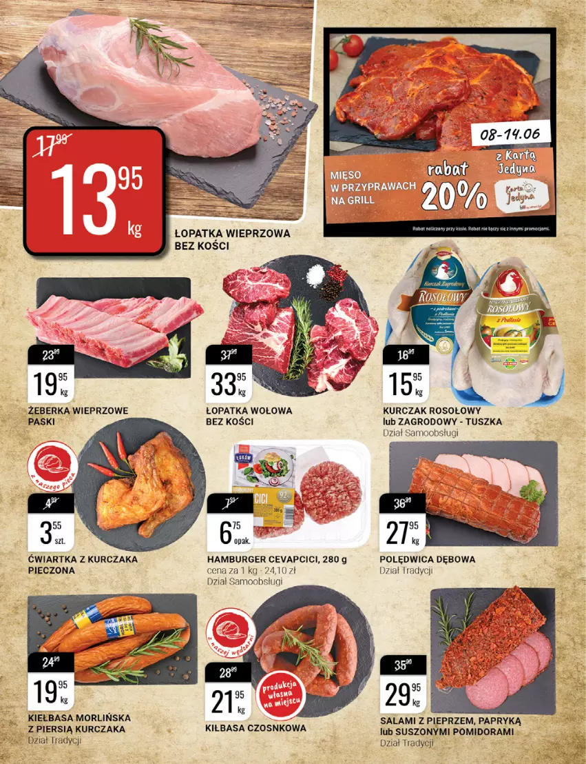 Gazetka promocyjna Bi1 - Deser w Twoim stylu - ważna 08.06 do 14.06.2022 - strona 8 - produkty: Burger, Hamburger, Kiełbasa, Kurczak, Piec, Pieprz, Polędwica, Salami, Tusz