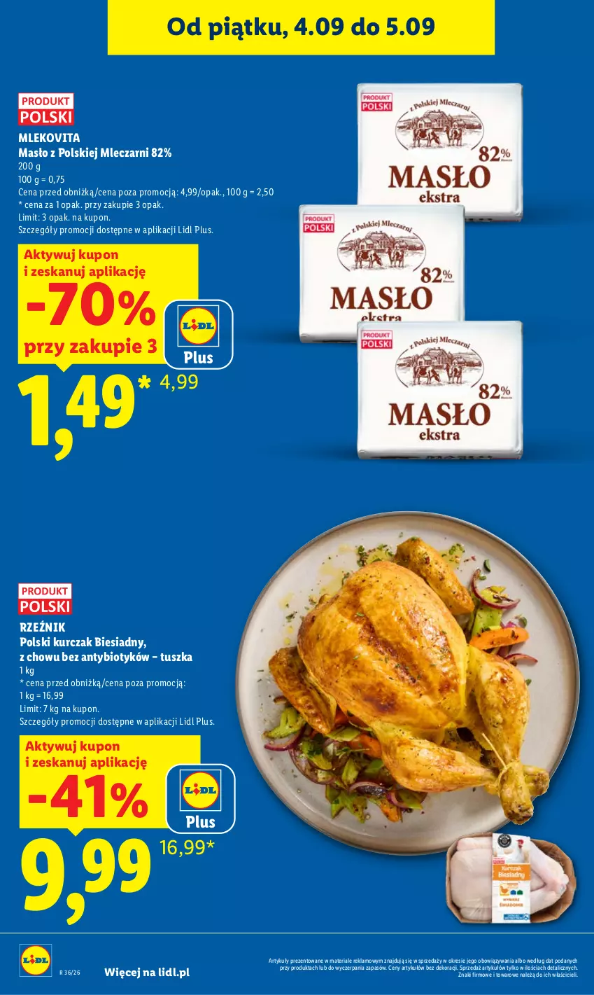 Gazetka promocyjna Lidl - Gazetka ważna od 3.09 do 5.09 - ważna 03.09 do 05.09.2026 - strona 2 - produkty: Kurczak, Masło, Mleko, Mlekovita, Tusz