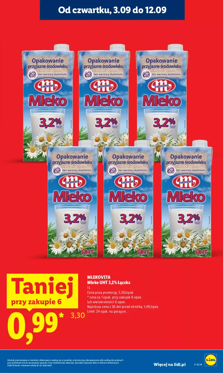 Gazetka promocyjna Lidl - Gazetka ważna od 3.09 do 5.09 - ważna 03.09 do 05.09.2026 - strona 5 - produkty: Mleko, Mlekovita
