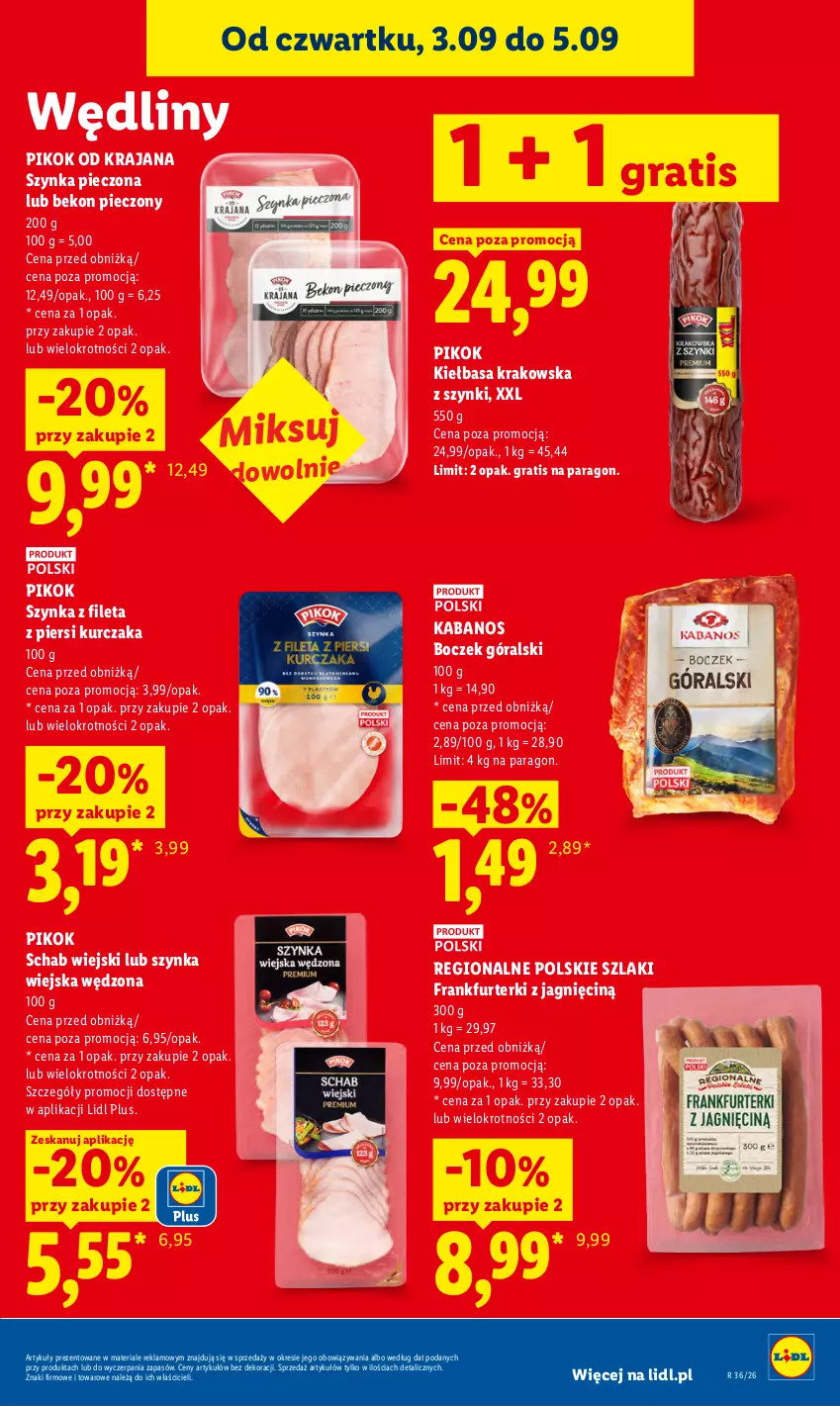 Gazetka promocyjna Lidl - Gazetka ważna od 3.09 do 5.09 - ważna 03.09 do 05.09.2026 - strona 57 - produkty: Beko, Boczek, Frankfurterki, Gra, Kabanos, Kiełbasa, Kiełbasa krakowska, Kurczak, Piec, PIKOK, Szynka