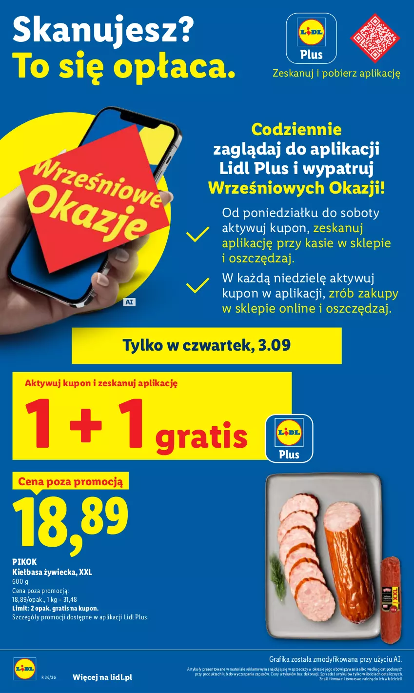 Gazetka promocyjna Lidl - Gazetka ważna od 3.09 do 5.09 - ważna 03.09 do 05.09.2026 - strona 6 - produkty: Gra, Grafika, Kiełbasa, PIKOK