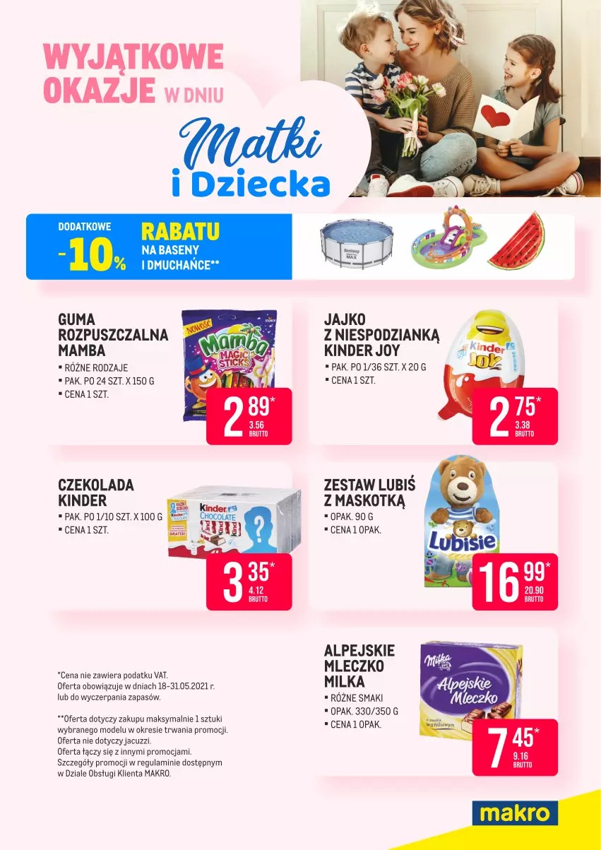 Gazetka promocyjna Makro - [Oferta specjalna] Dzień matki i dziecka - ważna 18.05 do 31.05.2021 - strona 3 - produkty: Czekolada, Guma rozpuszczalna, Kinder, Mamba, Milka, Mleczko