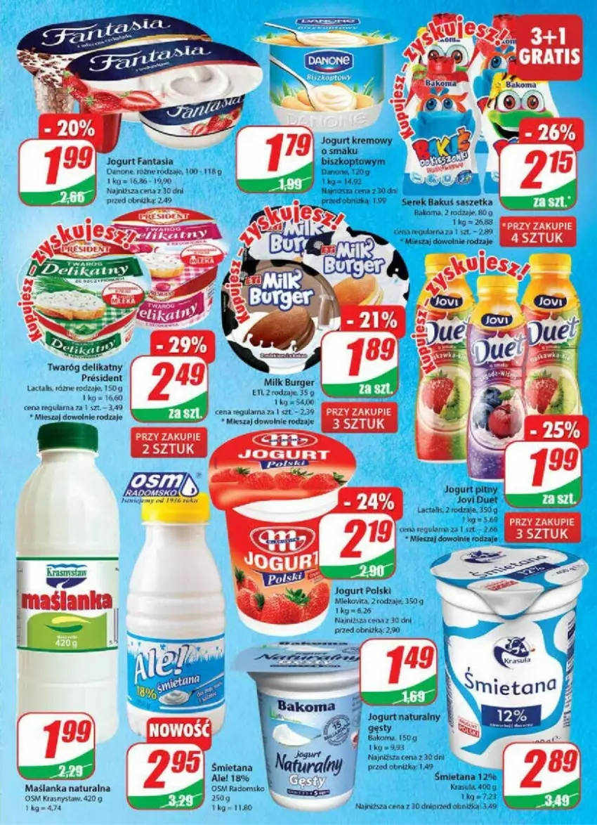 Gazetka promocyjna Dino - ważna 18.10 do 24.10.2023 - strona 5 - produkty: Bakoma, Burger, Danone, Fa, Fanta, Jogurt, Jogurt naturalny, Maślanka, Twaróg, Twaróg delikatny