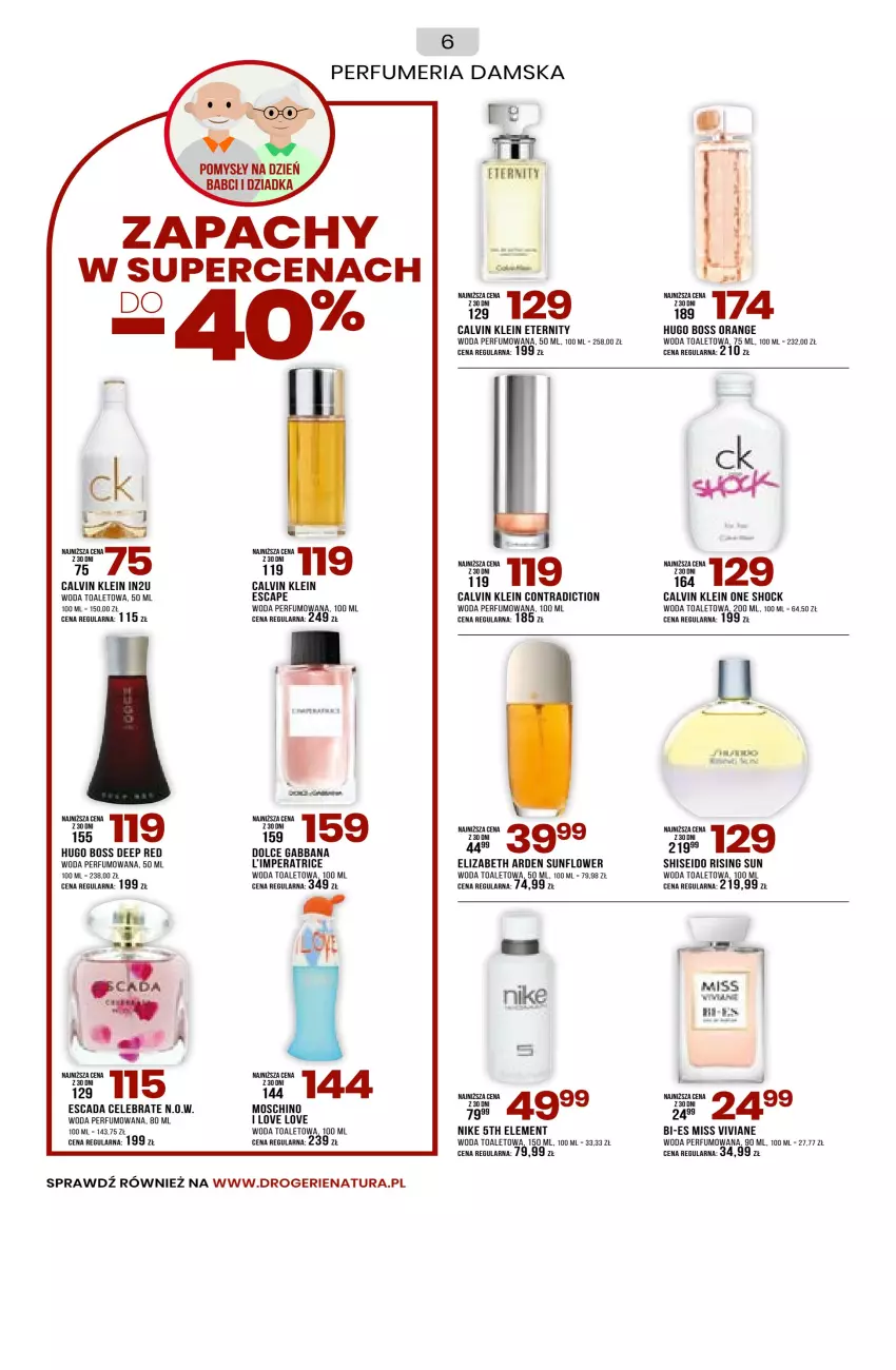 Gazetka promocyjna Drogerie Natura - Gazetka Drogerie Natura - ważna 03.01 do 31.01.2023 - strona 5 - produkty: Calvin Klein, Escada, Hugo Boss, Perfum, Woda, Woda perfumowana, Woda toaletowa