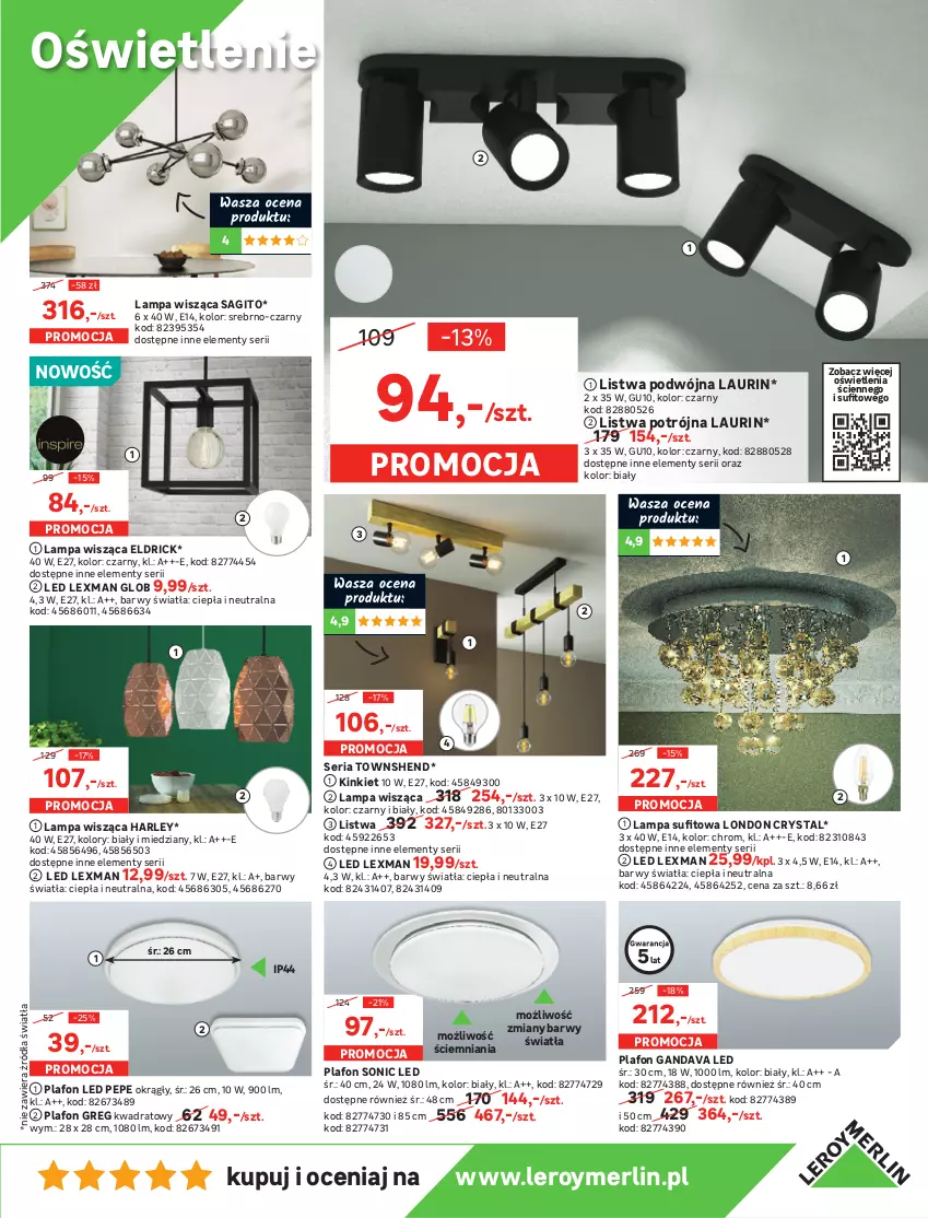 Gazetka promocyjna Leroy Merlin - Nowa Łazienka - ważna 24.06 do 03.07.2021 - strona 17 - produkty: Drzwi, Fa, Klamka, Lampa, Lampa sufitowa, Lampa wisząca, Laur, LG, Listwa, Malibu, Plafon, Plafon LED, Płyta, Por, Ser, Sok