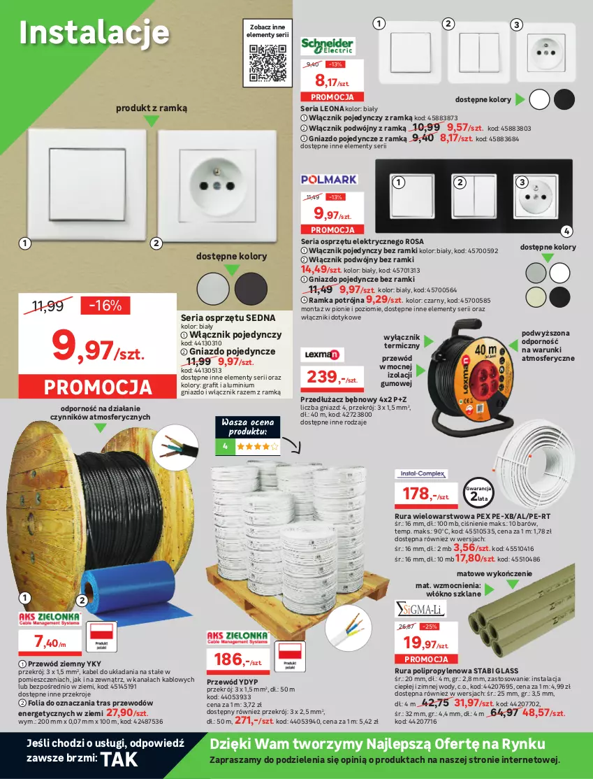 Gazetka promocyjna Leroy Merlin - Nowa Łazienka - ważna 24.06 do 03.07.2021 - strona 28 - produkty: Ekogroszek, Gniazdo pojedyncze, Gra, Groszek, Grzejnik, Grzejnik stalowy, Koc, Leon, Por, Przewód, Pur, Ramka, Rura, Rura wielowarstwowa, Ser, Sok, Sport, Tran, Włącznik podwójny, Włącznik pojedynczy