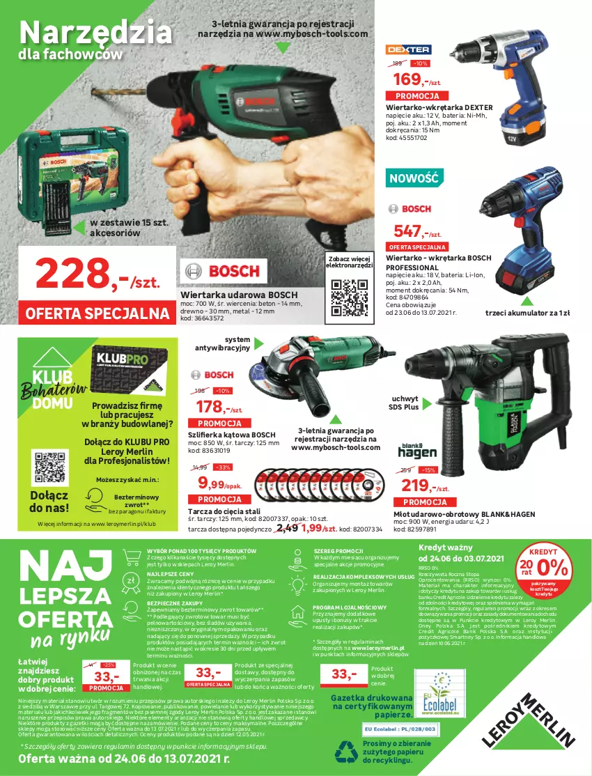 Gazetka promocyjna Leroy Merlin - Nowa Łazienka - ważna 24.06 do 03.07.2021 - strona 32 - produkty: Akumulator, Bateria, Bosch, Fa, Gin, Gra, Kosz, Młot, Młot udarowo-obrotowy, Mus, O nas, Papier, Piec, Pokrywa, Sprzedawcy, Szlifierka, Szlifierka kątowa, Tarka, Top, Wiertarka, Wiertarka udarowa, Wkręt, Wkrętarka