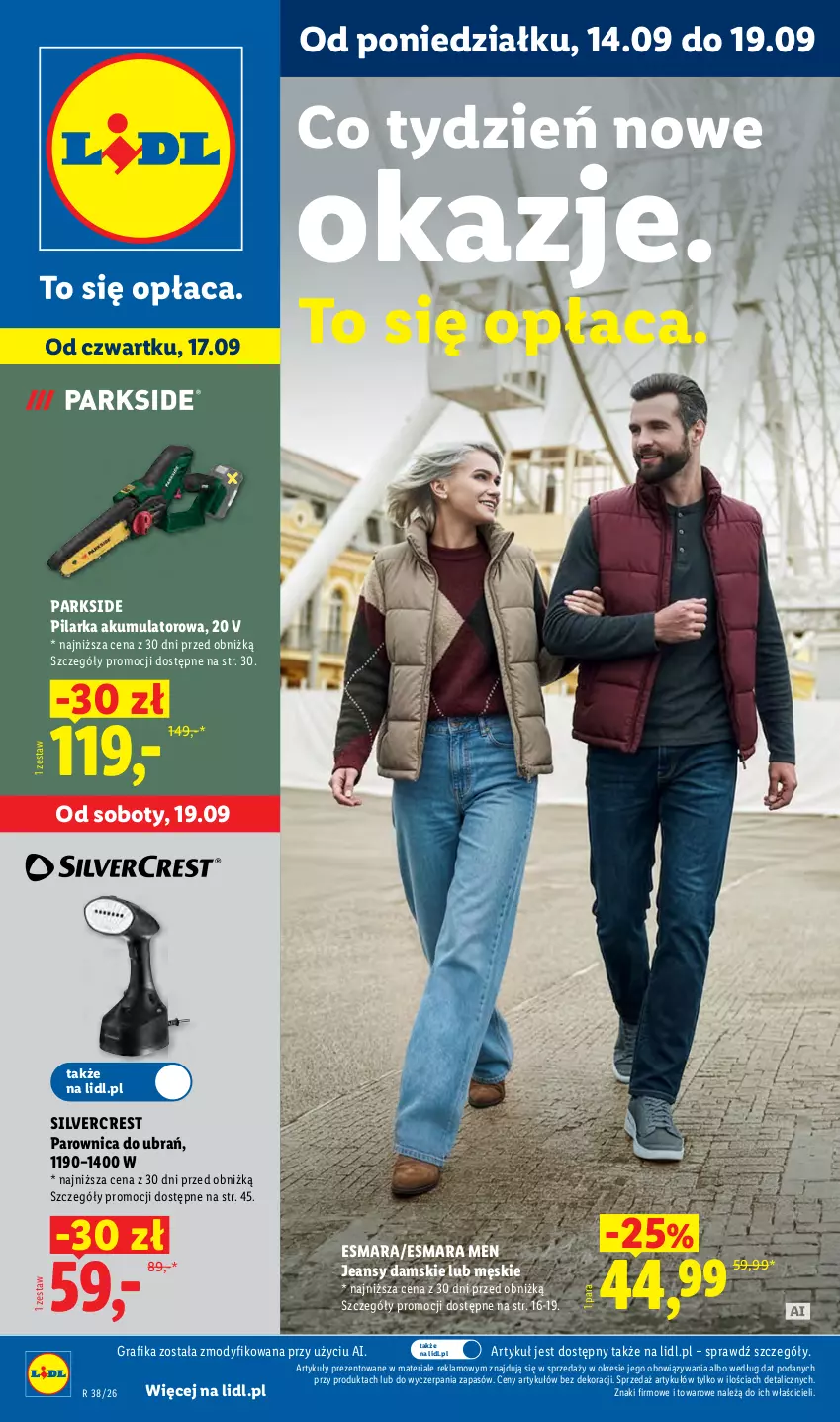 Gazetka promocyjna Lidl - Gazetka ważna od 14.09. do 19.09. - ważna 14.09 do 19.09.2026 - strona 1 - produkty: Akumulator, Gra, Grafika, Parkside, Parownica, Silvercrest