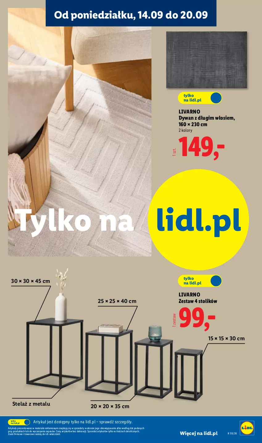Gazetka promocyjna Lidl - Gazetka ważna od 14.09. do 19.09. - ważna 14.09 do 19.09.2026 - strona 31 - produkty: Dywan, Ivar, Stolik