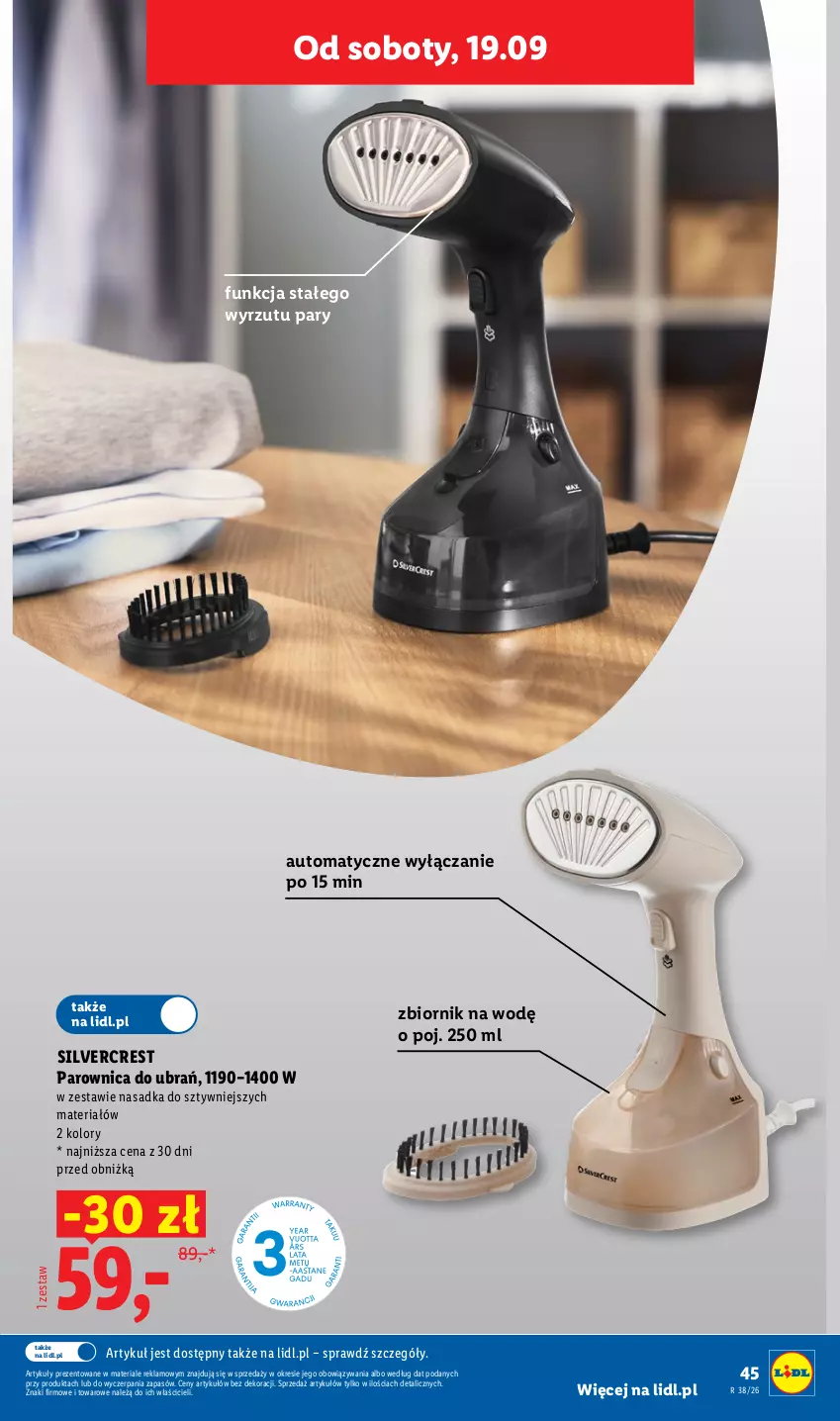 Gazetka promocyjna Lidl - Gazetka ważna od 14.09. do 19.09. - ważna 14.09 do 19.09.2026 - strona 55 - produkty: Parownica, Silvercrest