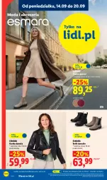 Gazetka promocyjna Lidl - Gazetka ważna od 14.09. do 19.09. - Gazetka - ważna od 19.09 do 19.09.2026 - strona 12 - produkty: Gra, Kurtka, Płaszcz, Moda, Botki, Grafika