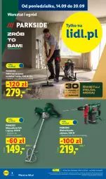 Gazetka promocyjna Lidl - Gazetka ważna od 14.09. do 19.09. - Gazetka - ważna od 19.09 do 19.09.2026 - strona 8 - produkty: Parkside, Odkurzacz, Wiertarka, Tarka, Mieszadło, Wiertarka udarowa, Młot, Młotowiertarka, Ogród, Fa