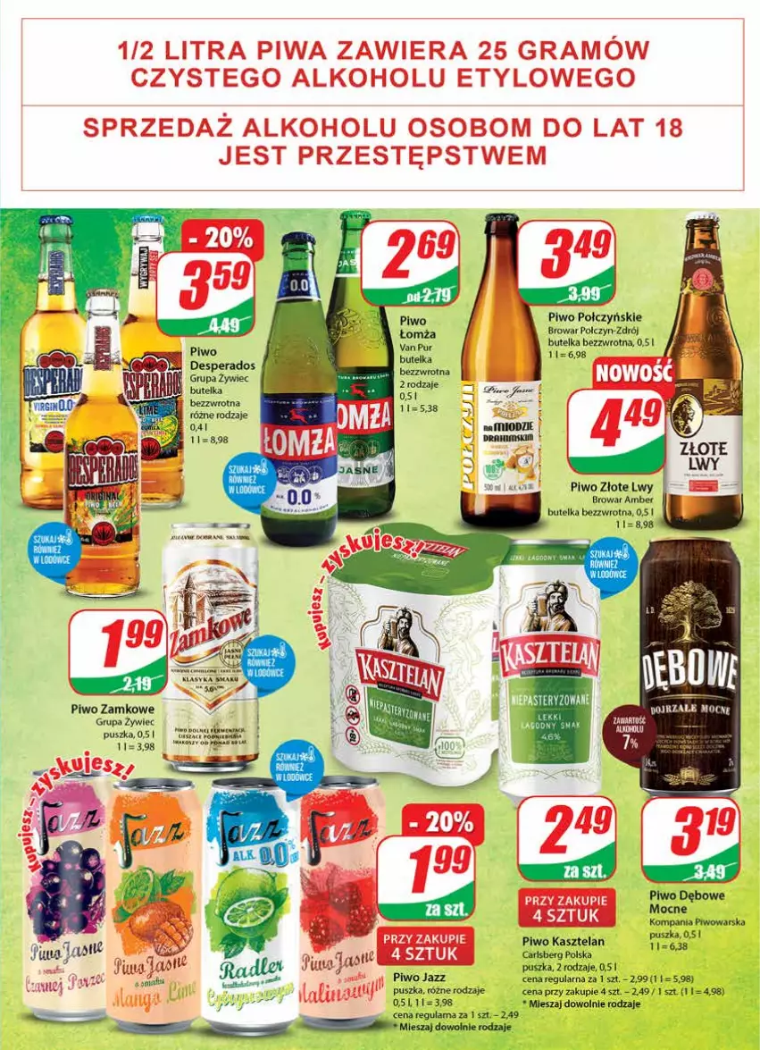 Gazetka promocyjna Dino - Gazetka - ważna 04.05 do 10.05.2022 - strona 17 - produkty: Carlsberg, Desperados, Kasztelan, Noż, Piwo, Ser