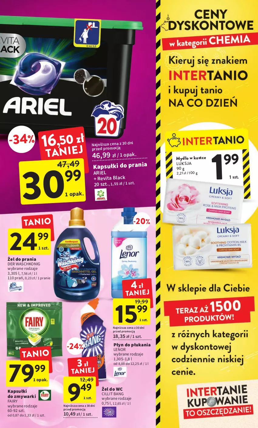 Gazetka promocyjna Intermarche - Gazetka Intermarche - ważna 23.02 do 01.03.2023 - strona 35 - produkty: Ariel, Cillit Bang, Fa, Fairy, Kapsułki do prania, Lack, Lenor, Mydło, Płyn do płukania, Zmywarki