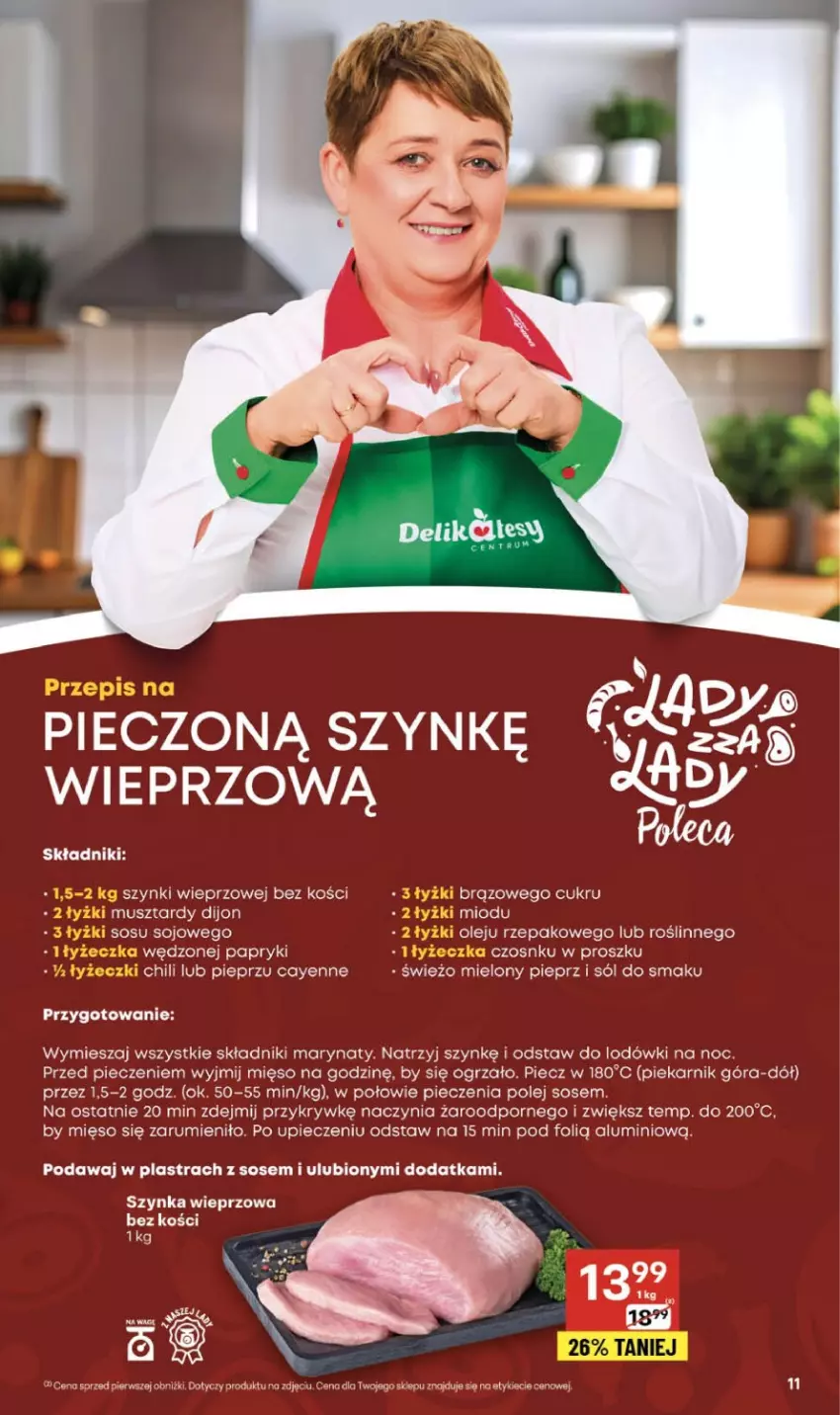 Gazetka promocyjna Delikatesy Centrum - Franczyza DC47 Czwartek - ważna 20.11 do 26.11.2025 - strona 11 - produkty: Mięso, Mus, Olej, Piec, Piekarnik, Pieprz, Por, Rum, Sól, Sos, Szynka, Szynka wieprzowa